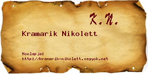 Kramarik Nikolett névjegykártya